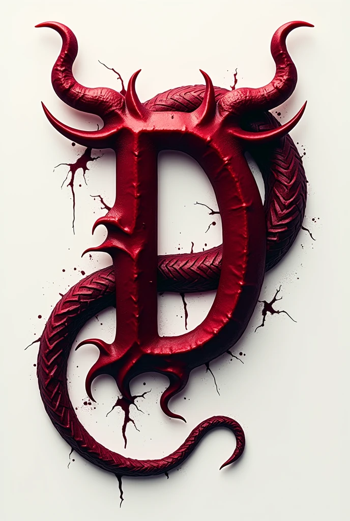 (logo design) sexy evil logo, a sexual striking red letter D, adorned with sharp, menacing demon horns, and a sinuous tail extending from the base, dynamic and bold, emphasizing a dark theme, glossy finish, high-resolution, creating an impression of sexuality and power. No background.