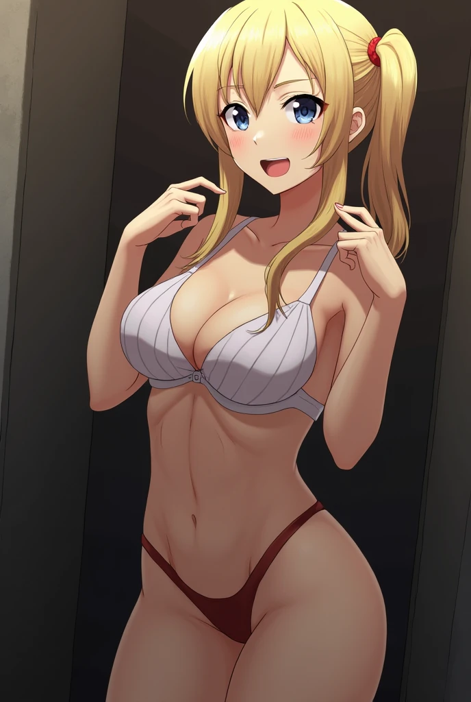 Blonde Tsundere Yakuza。Erotic big-breasted sister is fucked by a man in an alley and shows her ahegao。
