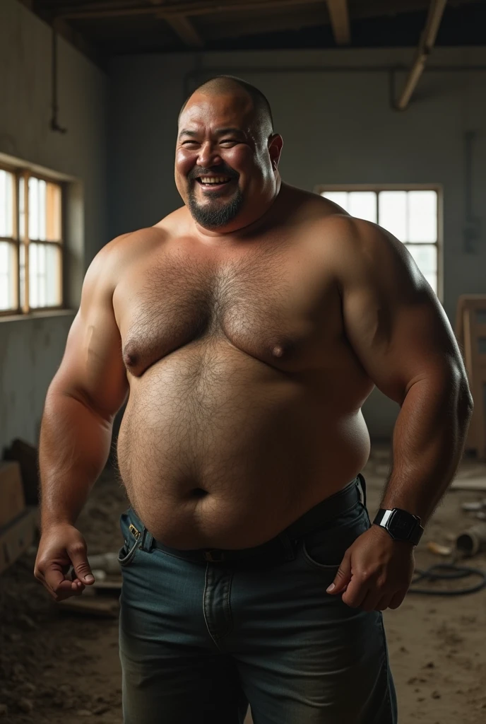 Photorealistic、Japanese、middle aged、Thick、Single eyelid、6 heads、Soft impression、50s、Metabolic、Short moustache、Short shaved head、square、whole body、Muscle Bear、Japan、same-sex love、indoor、Cock、erection、Full Body、fat、Giant、Masturbation、Thick legs、Thick arms、Thick face、Fat、muscle、Thick waist、Fat Belly、Short beard、Dark skin tone、Glare、Short arms、Short legs、Bodybuilder、Hairy、Thick waist、Thick neck、Thanos、Plump、Pleasant face、action、Masturbation、、Anal Sex、anal sex、Ecstasy、Construction site、