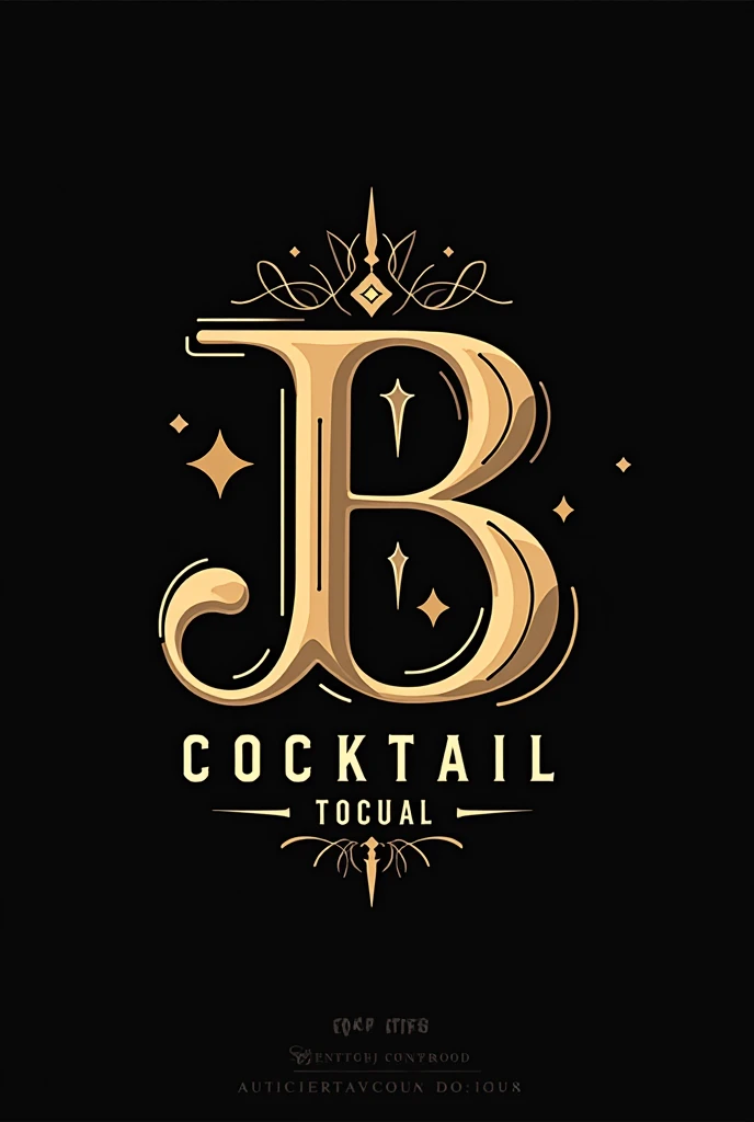 Logo for a creative bar with the name BJ cocktail bar