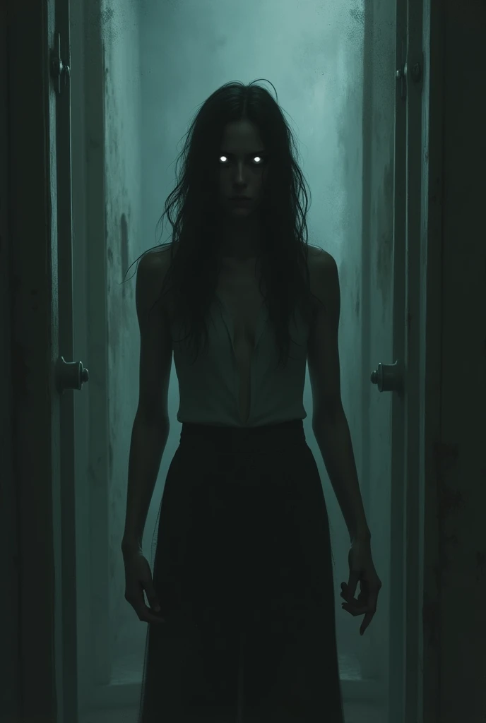 a lady with an unseen threat