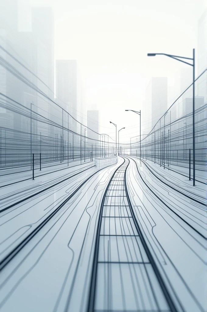 Bus route drawing with lines in progress