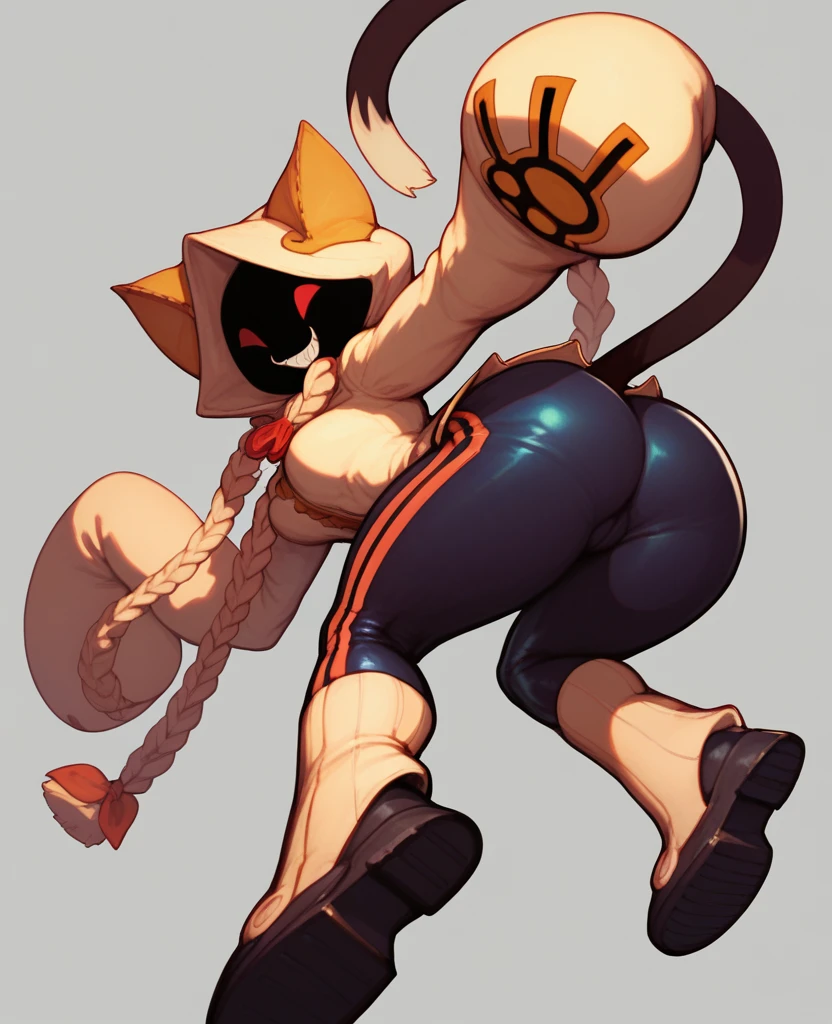 Taokaka Blazblue ,cat female ,bit wide Butt ,Tight pants , Bumble butt , Shoes, cat pose