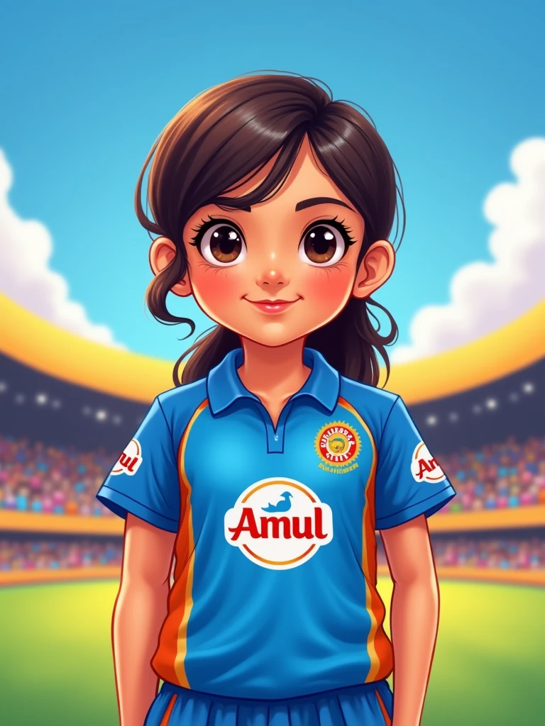 amul girl wearing gujrat titans cricket jersey