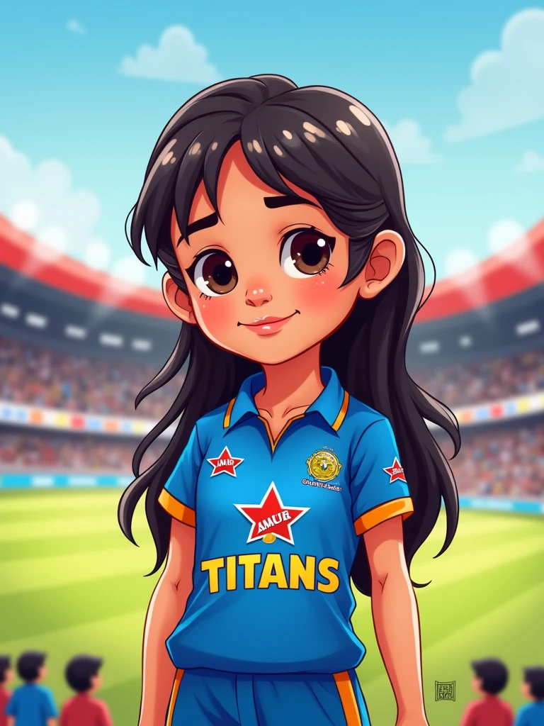 amul girl wearing gujrat titans cricket jersey