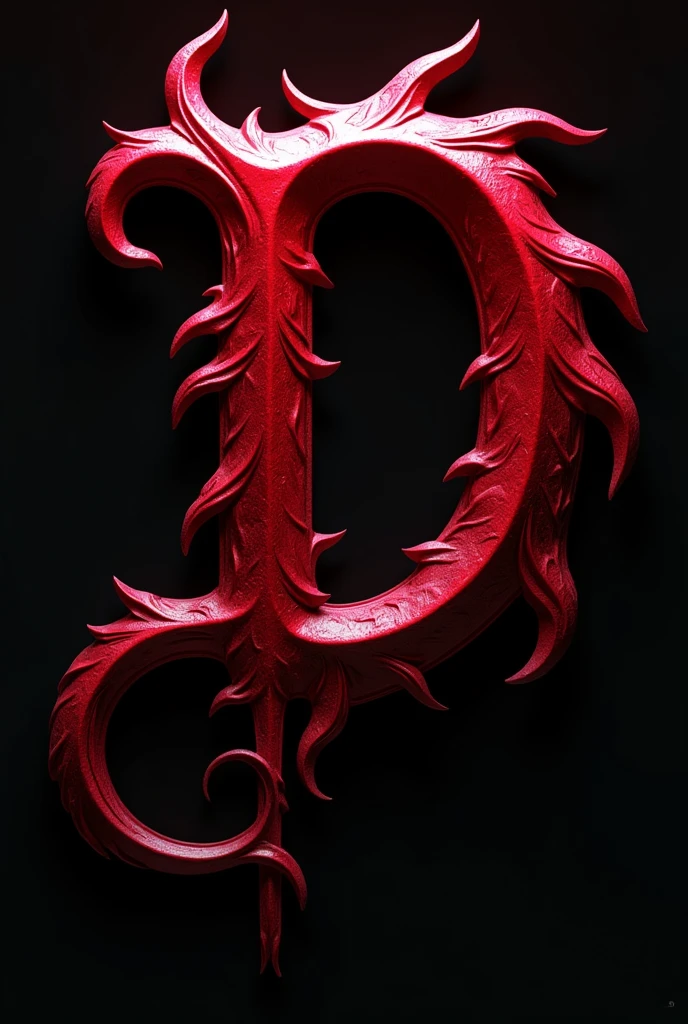 (logo design) sexy evil logo, a sexual striking red letter D, adorned with sharp, menacing demon horns, and a sinuous tail extending from the base, dynamic and bold, emphasizing a dark theme, glossy finish, high-resolution, creating an impression of sexuality and power. No background. 