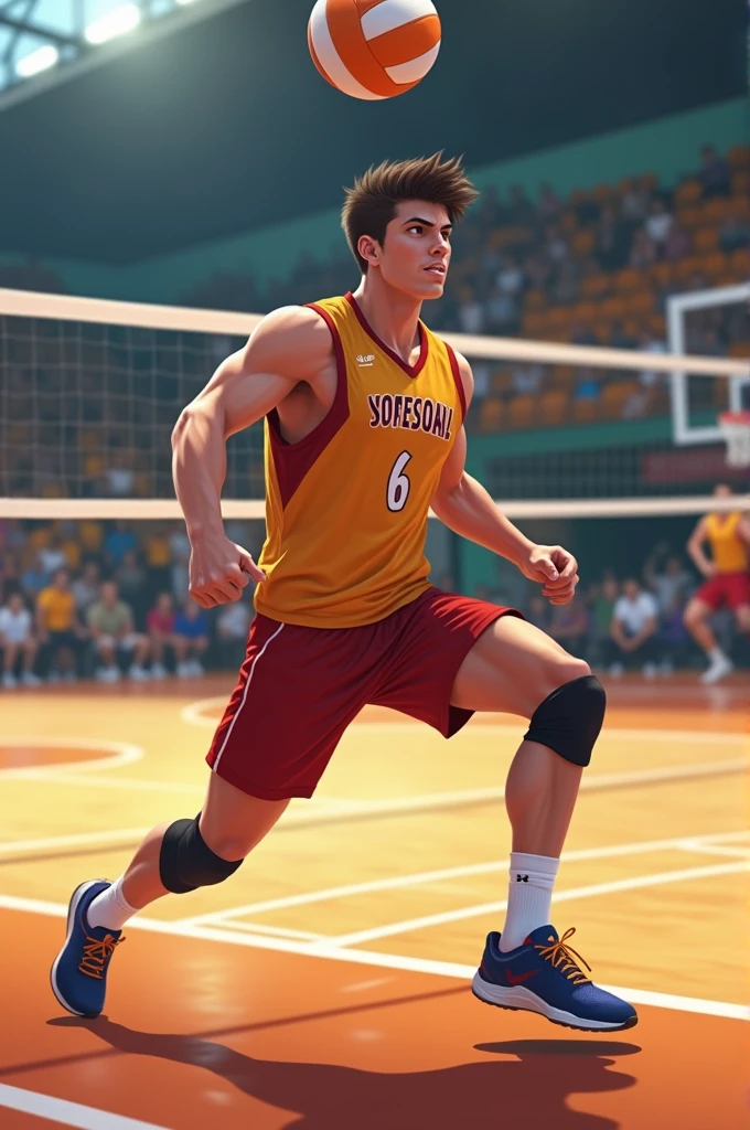 A male college sophomore in the volleyball club