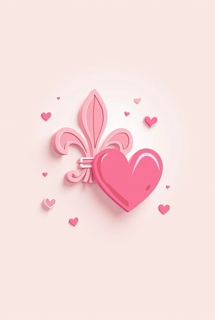 Fleur-de-lis app icon, a pink heart, 2d