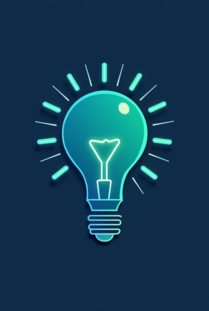 A modern and minimalist design logo that unites a light bulb and an electronic circuit using blue and green colors