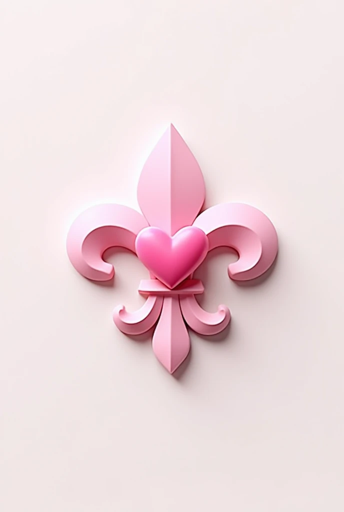 Fleur-de-lis app icon, a pink heart, 2d, heartless 
