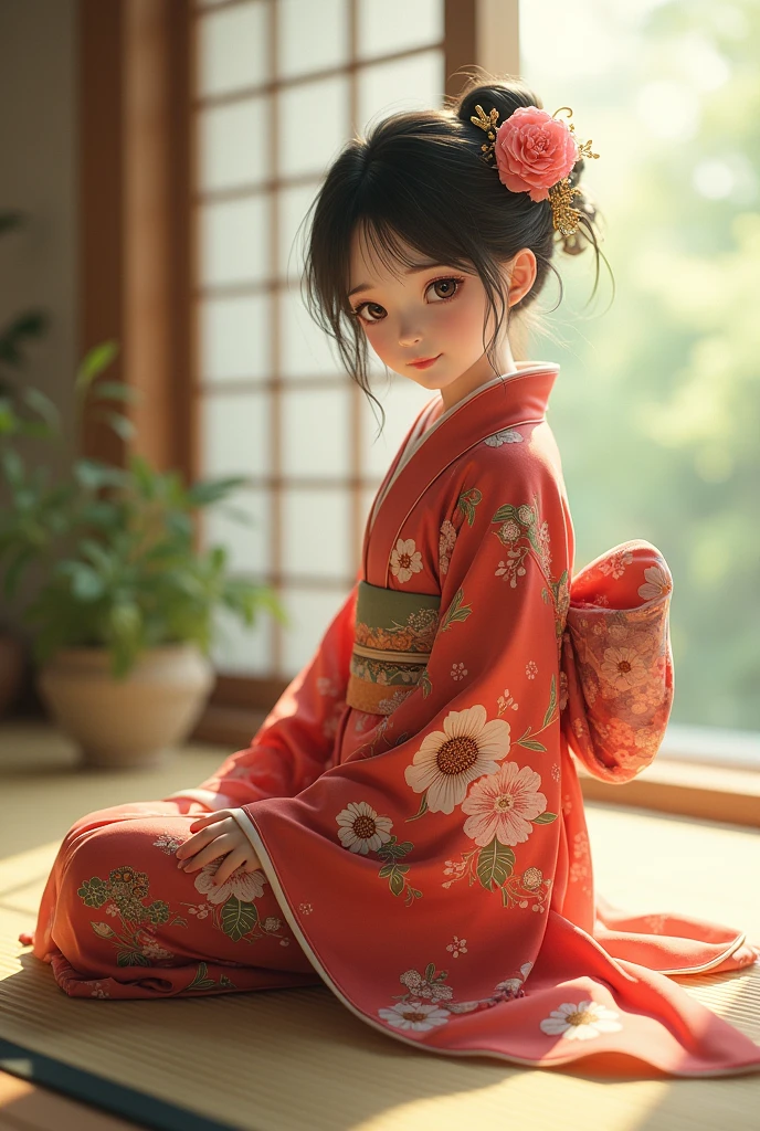 Girl yukata child Chirarizum Beautiful Skin Beautiful breasts tatami