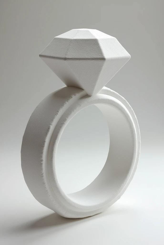 9photorealism: 1 .2), a sculpture of a diamond ring for a hotel made with styrofoam

