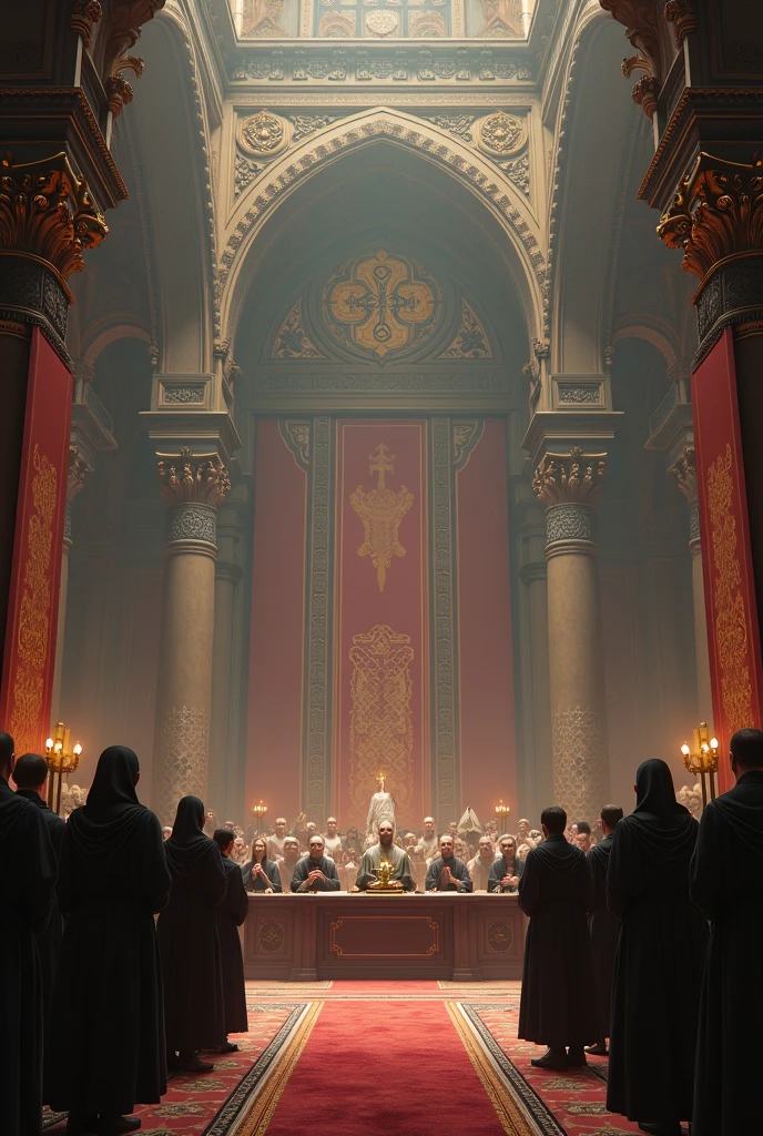 Missionaries at the meeting in the temple