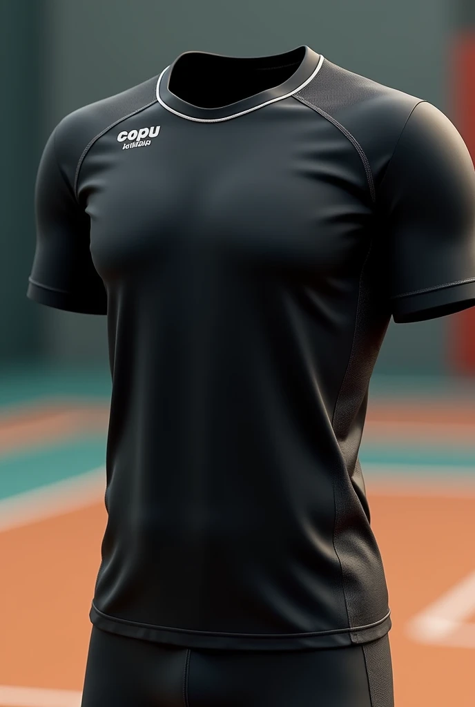 Create a black volleyball uniform shirt