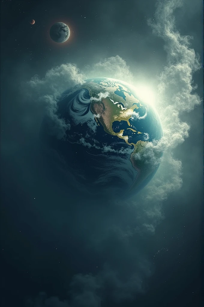 shows the earth in the early stages of creation according to Islamic views.