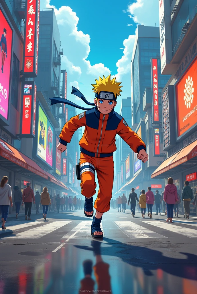 Naruto in a city