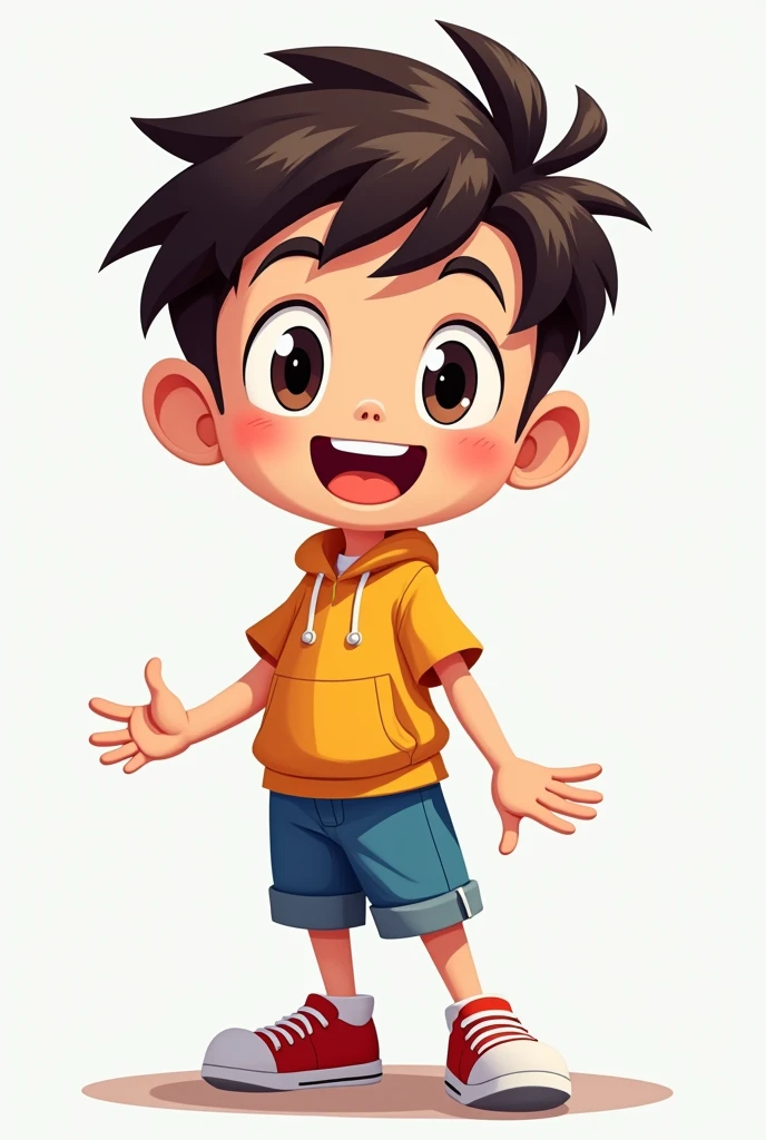 Make a anime like a cartoon boy for game logo for blockman go