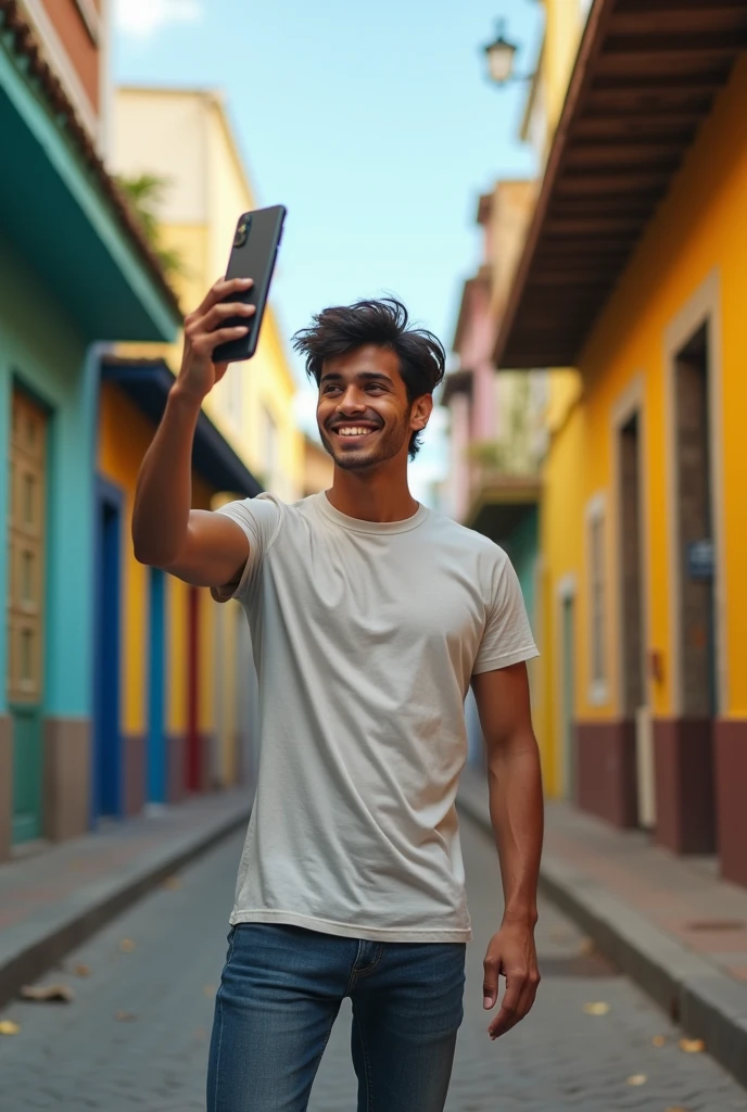a 23 year old Brazilian man, taking selfies