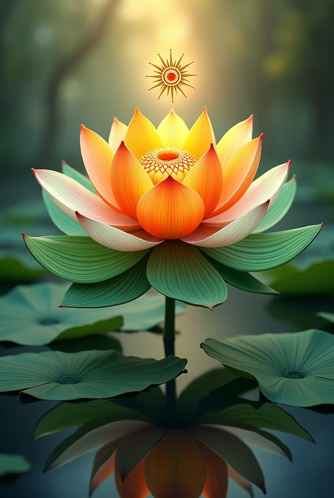 Using Indian flag colours with Ashok chakra with wings on lotus flower below the beautiful name Moksha Sri Valli 