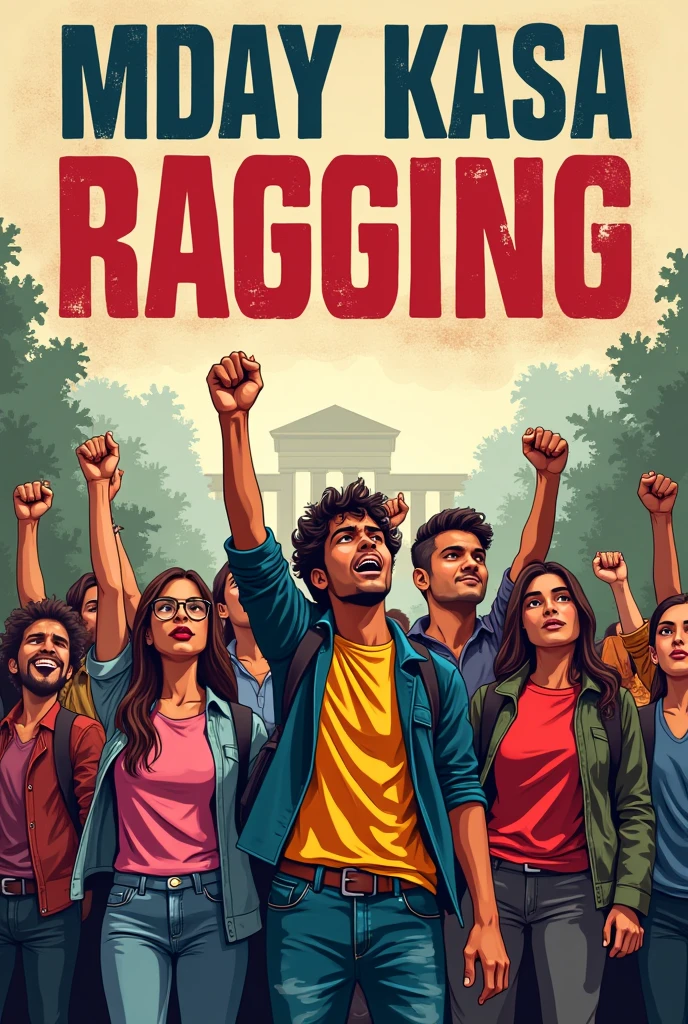 Anti Ragging Poster in Hindi language with Slogan and Images
