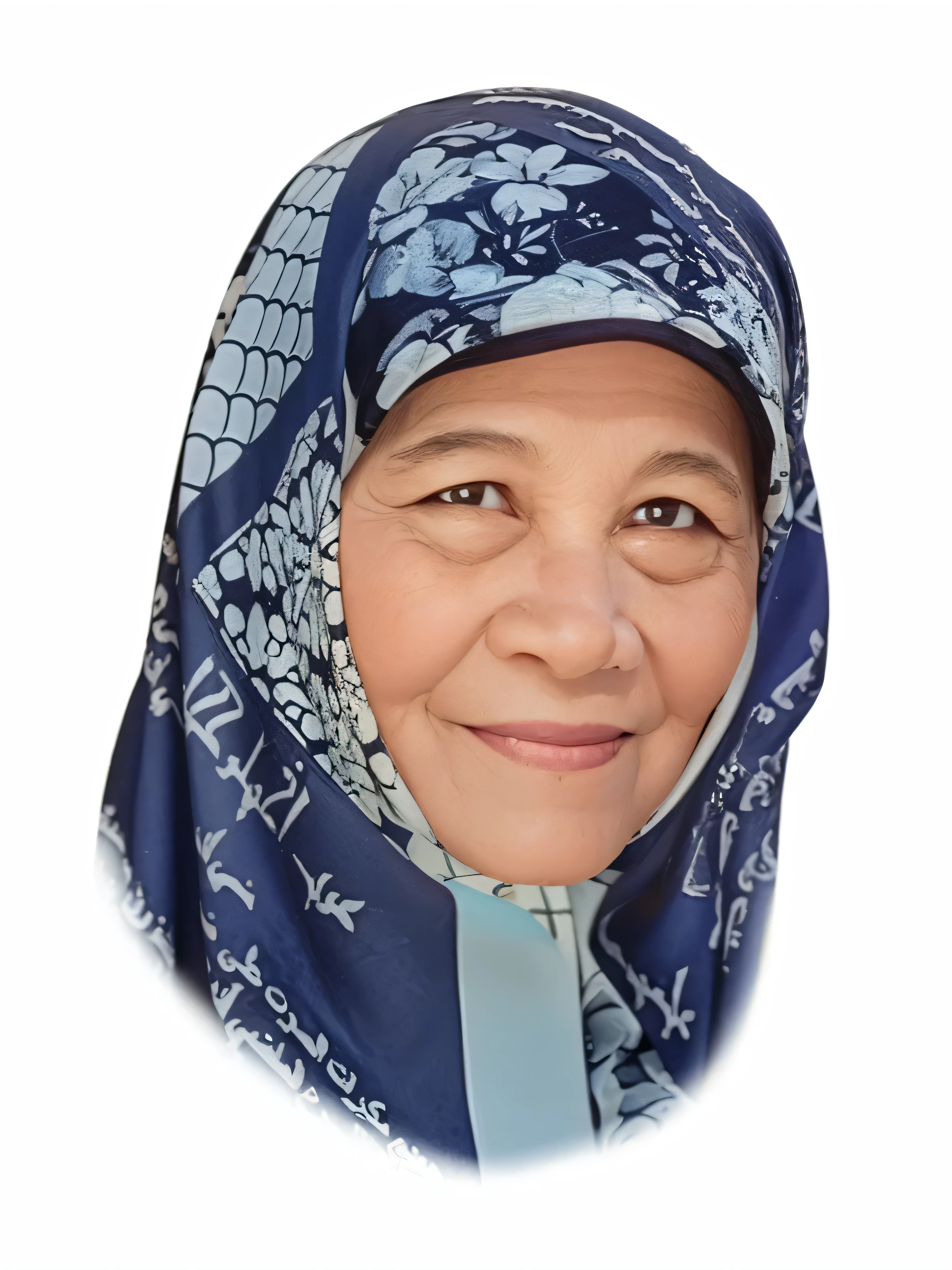 A smiling grandmother, wearing a headscarf, 3D render, 3D Cartoon, big head, cartoonish look, high resolution, super detail, soft lighting