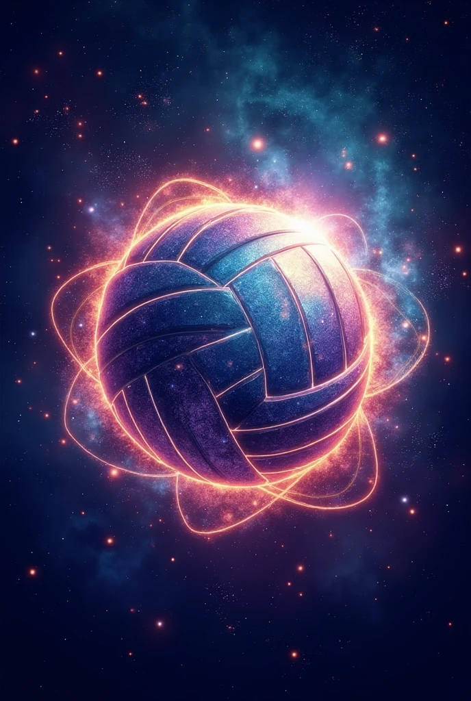 Create a volleyball logo, written galactic