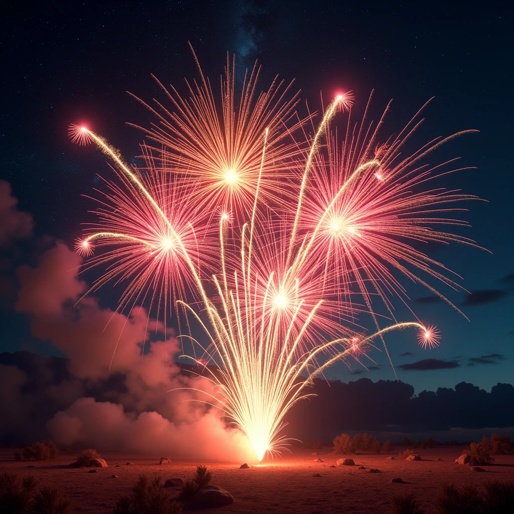 Fireworks with amazing momentum