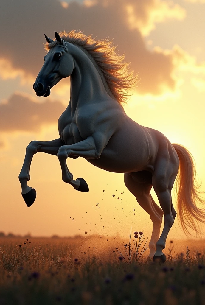 a horse jumping
