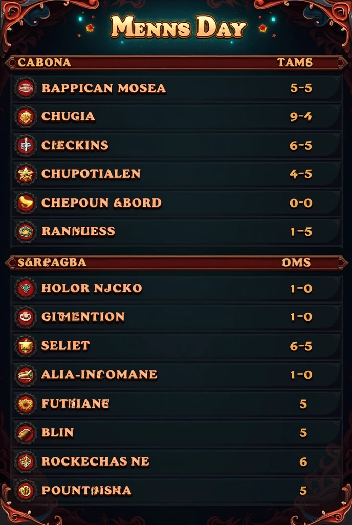 game menu