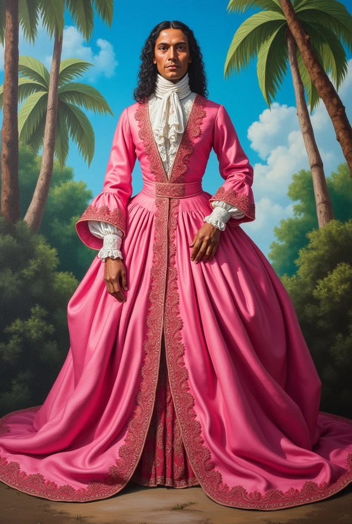 Simon Bolivar in a pink dress
