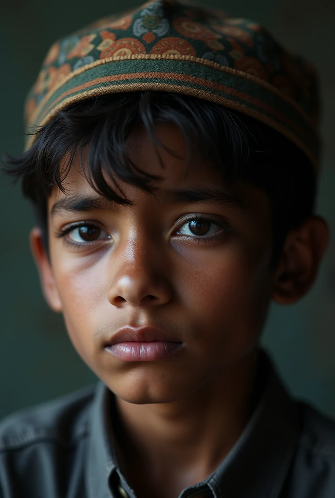 17 year Boy with pahadi cap crying