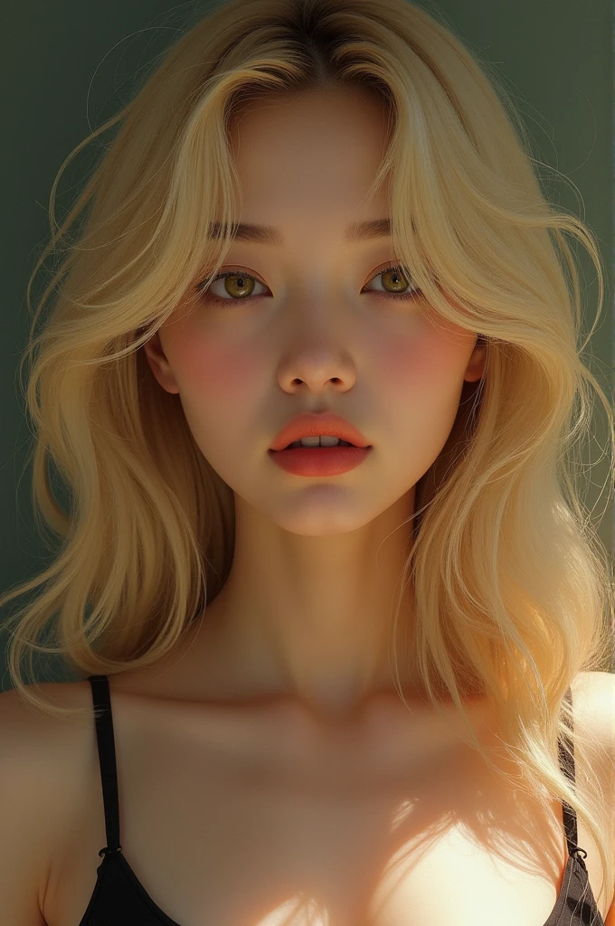Japanese blonde woman oily