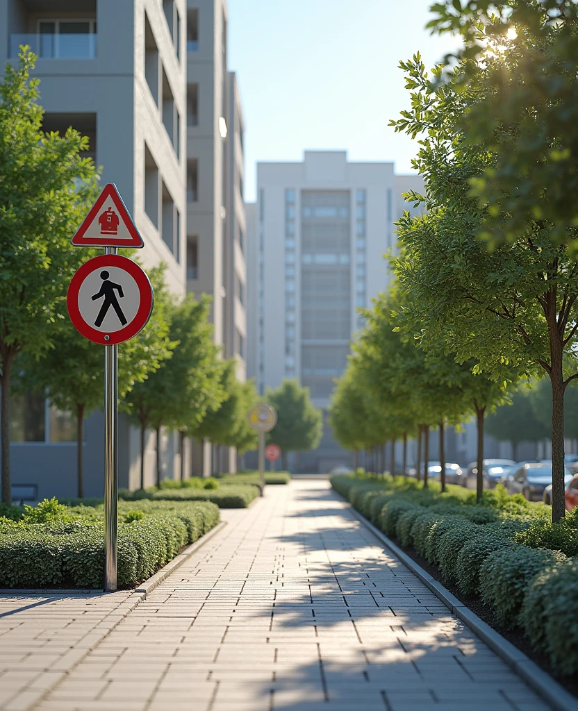 Very pretty and signposted model city, pedestrian sidewalk with accessibility for the blind, and a suitable place to collect street vendors' garbage,