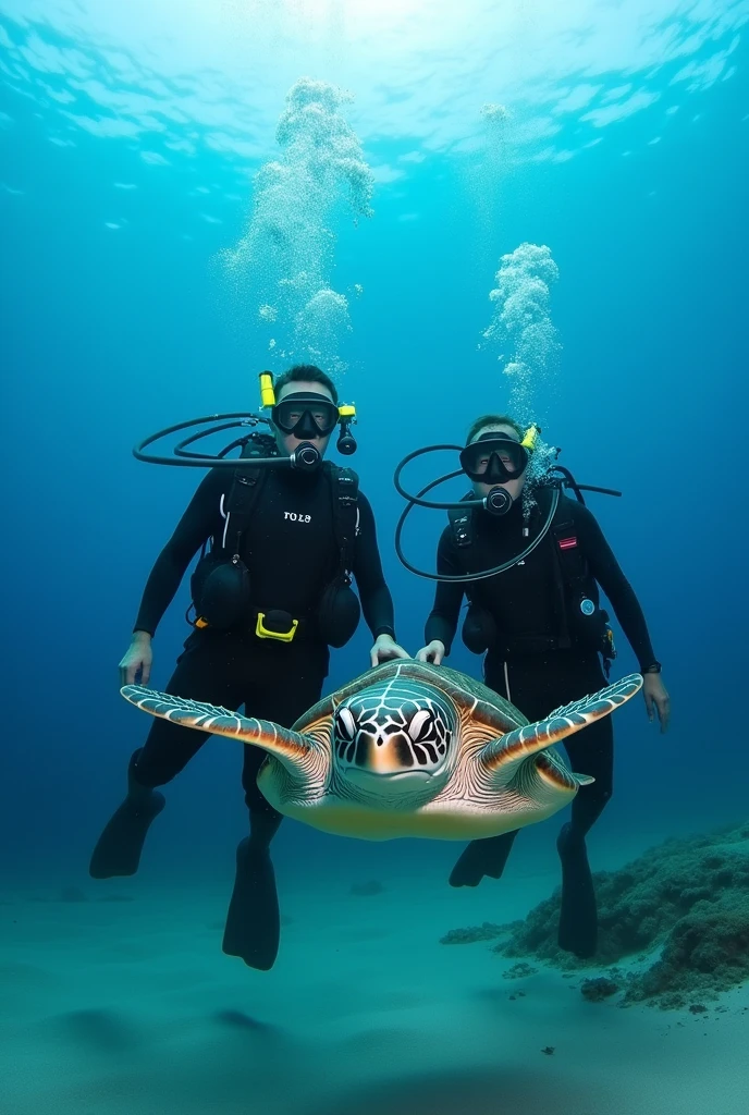 Turtle Shark scuba divers together