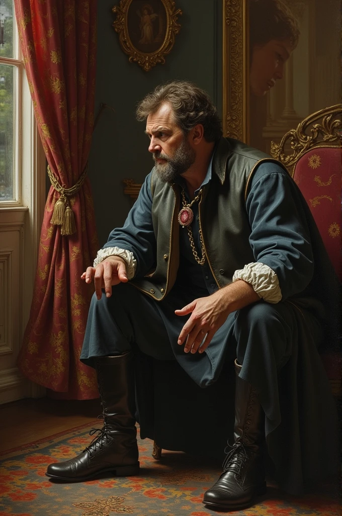 Generate an image of the following phrase taking into account the Spanish Baroque period.. XVII "But what do I doubt?? The king's loyalty is not before life and honor? Well, she is alive and he is missing.