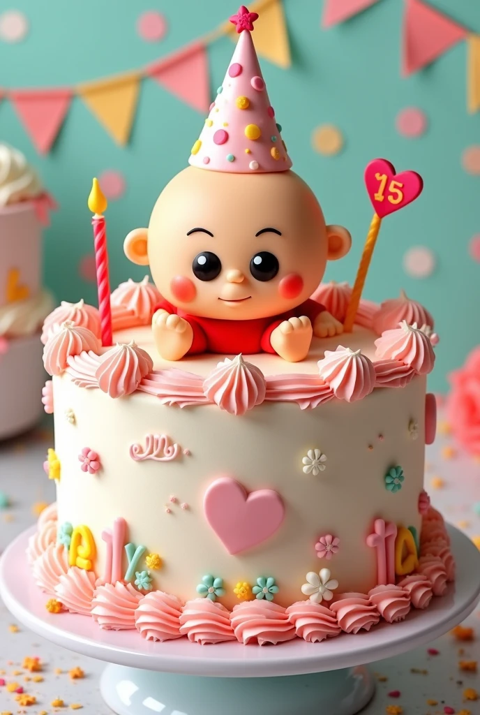 A very cute 15th birthday cake for my girlfriend and Shinchan.