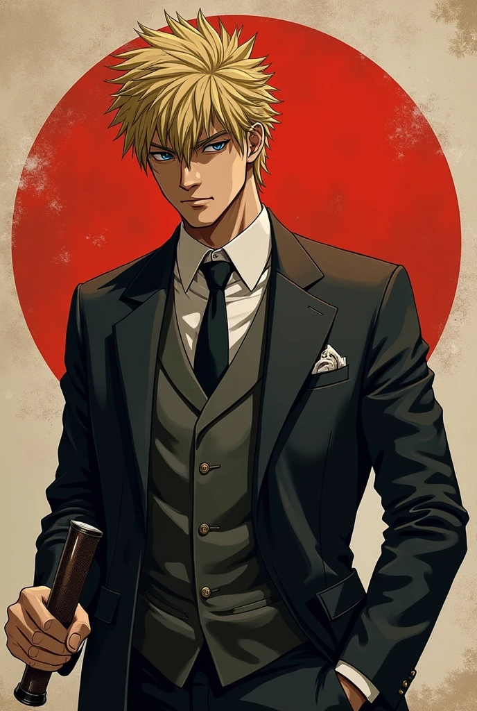 Sagara Hayase is a highly militant yakuza who belongs to the Kyogoku group.。He's a coward and has a special baton in his hand.。Late 20s, no beard。Thin hair, blonde noble
