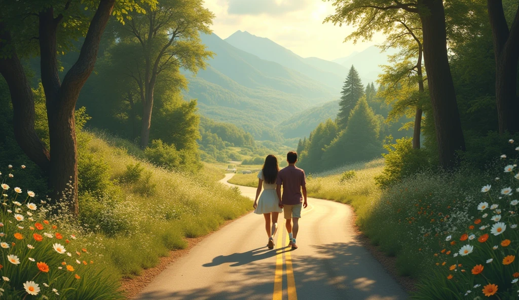Beautiful Road, nature, traveling, driving, beautiful couple, enjoy journey