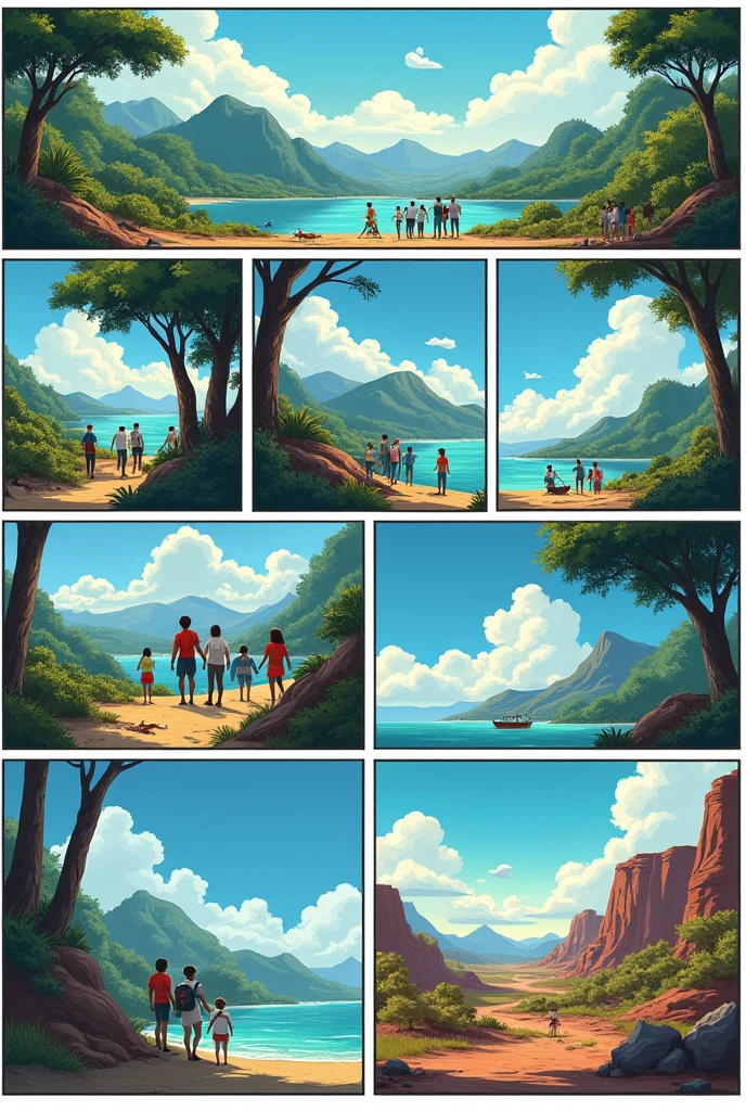 Create a comic strip with 8 frames, about the ENVIRONMENT!