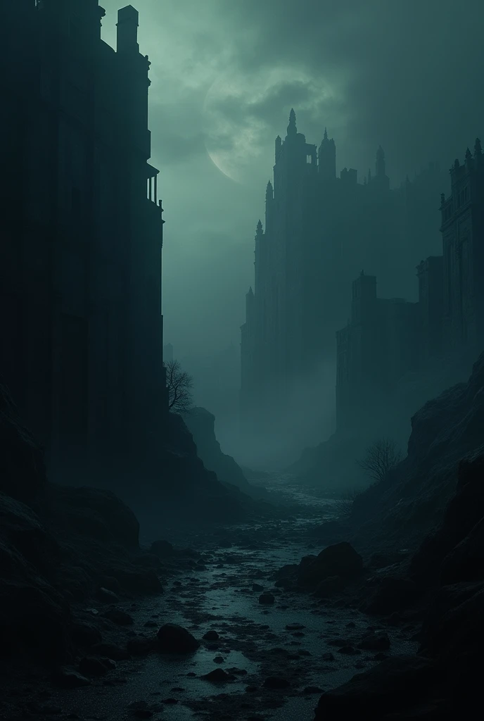 Theory of Mystery a cinematic look background for YouTube banner no parson only elements 