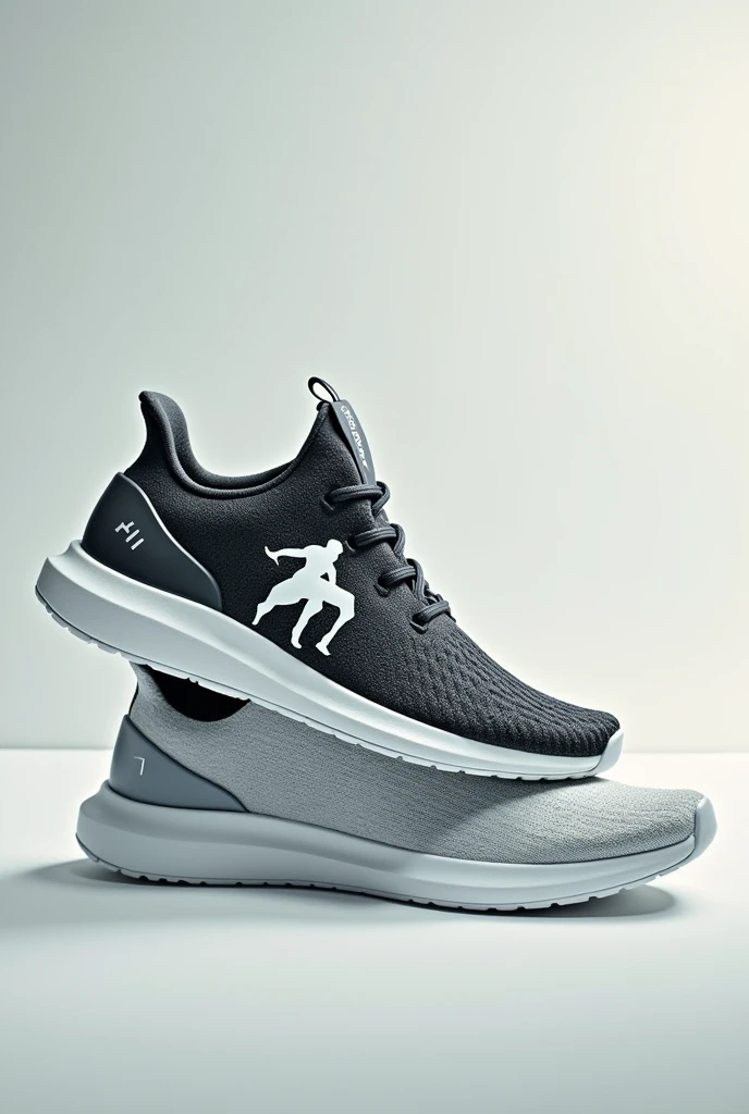 sports shoes, without shoelaces, fabric upper, rider in 3D