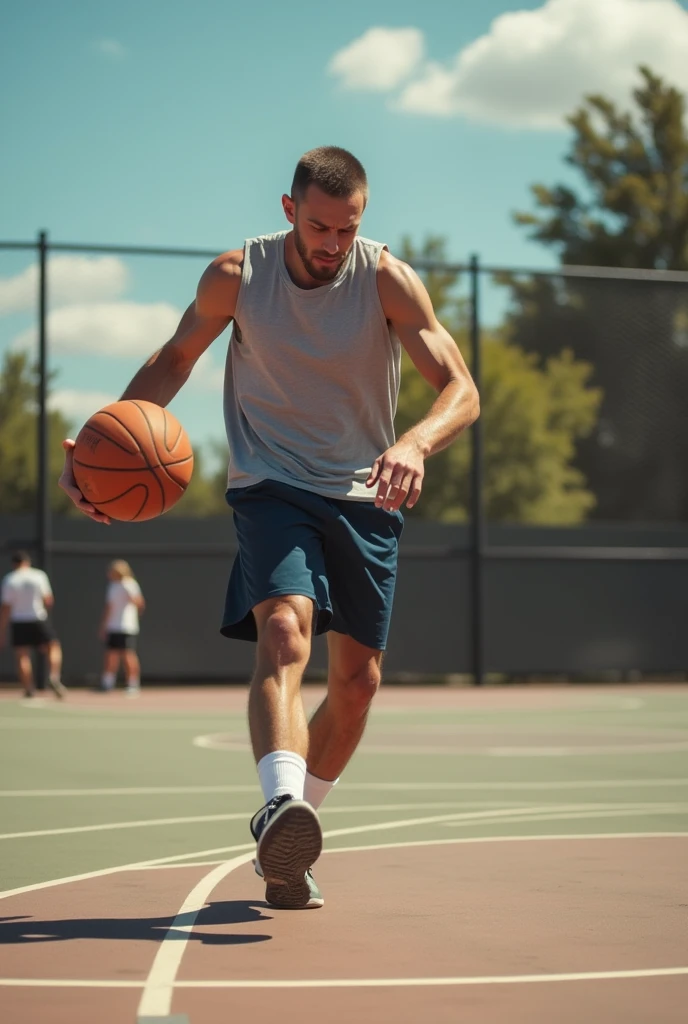 Bill doing a basketball kick