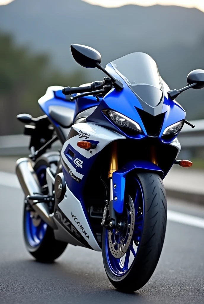 Yamaha R15 V3 in dark blue and white 