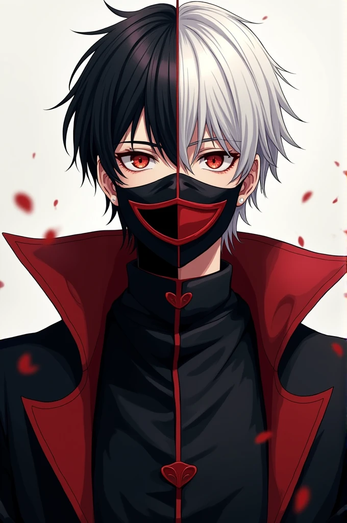 Kaneki Ken has a distinct and memorable appearance., which changes throughout the series. Here are the main aspects of its appearance:

1. hair: Kaneki originally had short black hair., but after his transformation into a ghoul they become white. This change of color symbolizes his transformation and internal changes..

2. eyes: Kaneki has characteristic light brown eyes., which when he turns into a ghoul get a red tint. He also has a special feature - a black pupil appears in his eye., when he uses his ghoul powers.

3. physique: Kaneki is presented as a standard young man with a toned physique.. He is not very muscular., but strong enough, especially in his new ghoul state.

4. cloth: At the beginning of the story, Kaneki wears casual clothes., including sweaters, T-shirts and jeans. Later, when he accepts his new identity, his style changes. His famous look includes a long black cape and a mask., hiding his face, which symbolizes his dual nature and the struggle between man and ghoul.

5. a mask: a mask Канэки — одно из самых известных атрибутов его образа. It is black with red elements and stands out sharply., when he enters the battle. a mask скрывает его личность и помогает ему принимать роль гулем.

These elements make Kaneki Ken not only visually memorable, but also a symbol of his struggle with inner demons and the search for his identity.