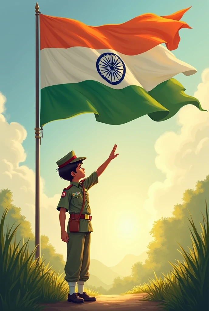  salute indian flag suvo name boy
