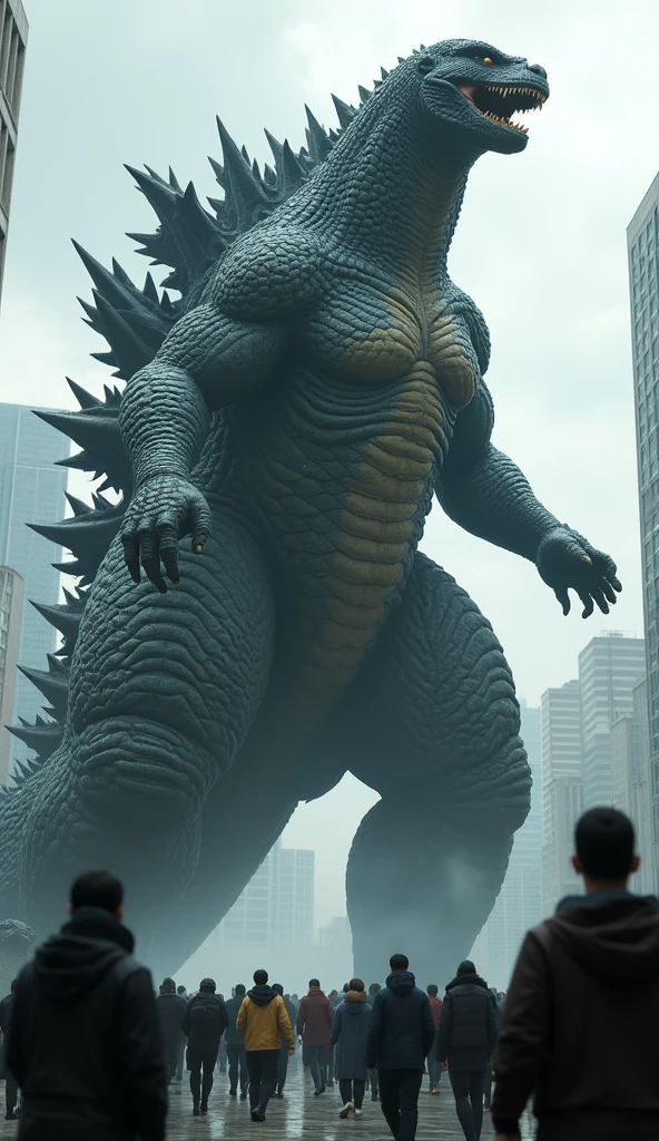 Godzila showing Afraid to peoples 