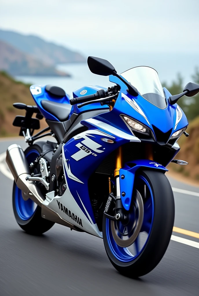 Yamaha R15 V3 sexcy blue and white grafics