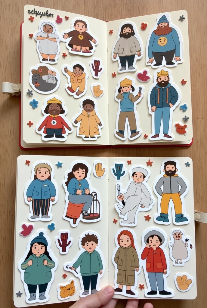 sticker album with cover and spaces for figures