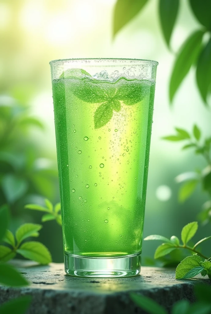 refreshing drink shelf talker design with green tone