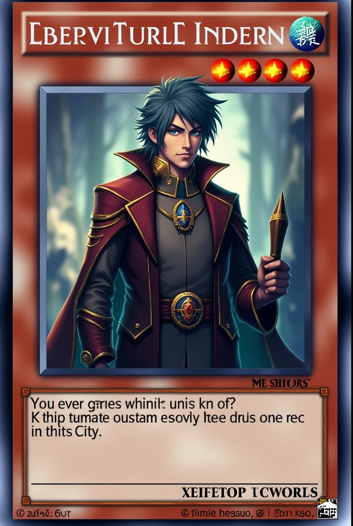 A card template for RPG characters in the style of Yu Gi Oh cards